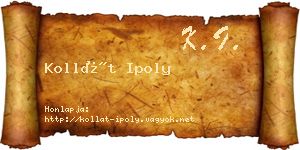 Kollát Ipoly névjegykártya